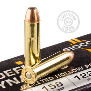 Photo detailing the 357 MAGNUM FIOCCHI 158 GRAIN JHP (1000 ROUNDS) for sale at AmmoMan.com.