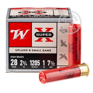 Image of the 28 GAUGE WINCHESTER SUPER-X  2-3/4" 1 OZ. #7.5 SHOT (250 ROUNDS) available at AmmoMan.com.
