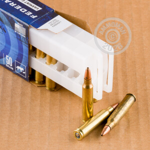 A photograph detailing the 223 Remington ammo with JHP bullets made by Federal.