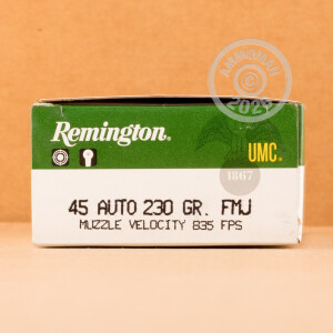 A photo of a box of Remington ammo in .45 Automatic.