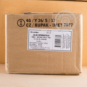 Image of 30.06 Springfield ammo by Sellier & Bellot that's ideal for M1 Garand.