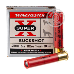 Photograph showing detail of 410 BORE WINCHESTER SUPER-X 2-1/2" 000 BUCKSHOT (250 ROUNDS)