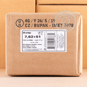 A photograph of 600 rounds of 147 grain 308 / 7.62x51 ammo with a FMJ bullet for sale.