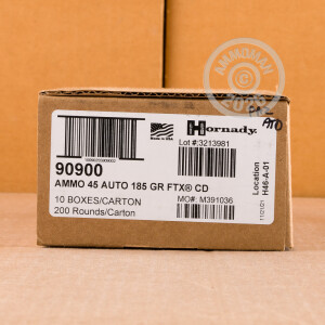 Image of Hornady .45 Automatic pistol ammunition.