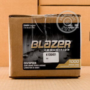 Image of 9MM BLAZER BRASS 115 GRAIN FMJ (1000 ROUNDS)