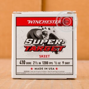 Image of the 410 BORE WINCHESTER SUPER TARGET 2-1/2" 1/2 OZ. #9 SHOT (250 ROUNDS) available at AmmoMan.com.