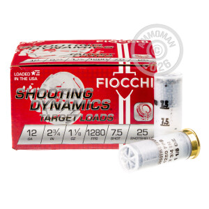 Photograph showing detail of 12 GAUGE FIOCCHI SHOOTING DYNAMICS 2-3/4" 1-1/8 OZ. #7.5 SHOT (250 ROUNDS)