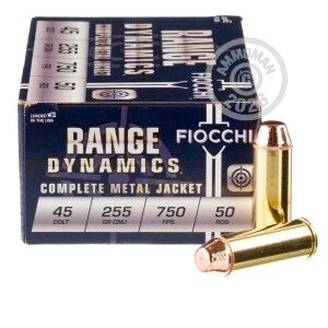 Photo detailing the 45 LONG COLT FIOCCHI 255 GRAIN CMJ (50 ROUNDS) for sale at AmmoMan.com.