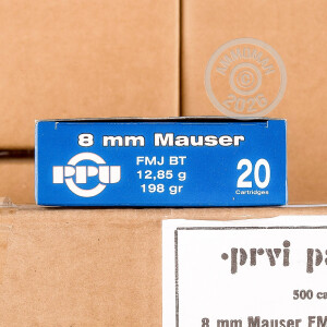 Image of 8mm Mauser JS ammo by Prvi Partizan that's ideal for training at the range.