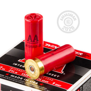Photograph showing detail of 12 GAUGE WINCHESTER AA INTERNATIONAL TARGET 2-3/4" 7/8 OZ. #9 SHOT (25 ROUNDS)