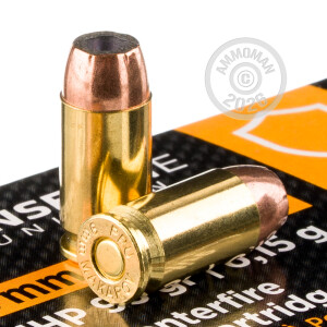 Image detailing the brass case and boxer primers on the Prvi Partizan ammunition.