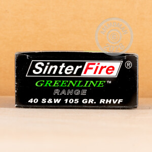 Image detailing the brass case and boxer primers on the SinterFire ammunition.