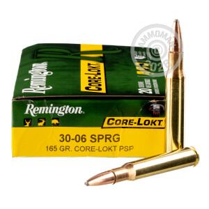 Photograph showing detail of 30-06 SPRINGFIELD REMINGTON CORE-LOKT 165 GRAIN PSP (20 ROUNDS)