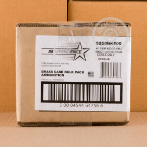 A photo of a box of Independence ammo in .40 Smith & Wesson.