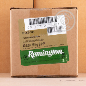 Image of the .40 S&W REMINGTON GOLDEN SABER 165 GRAIN JHP (500 ROUNDS) available at AmmoMan.com.