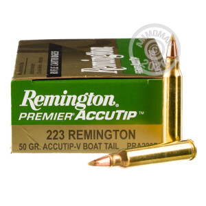 Image of the 223 REMINGTON PREMIER ACCUTIP 50 GRAIN PT (20 ROUNDS) available at AmmoMan.com.