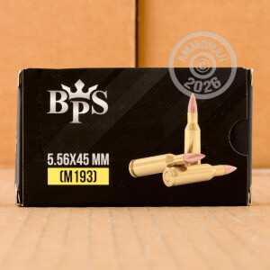 Image of 5.56x45mm ammo by BPS Ammunition that's ideal for training at the range.
