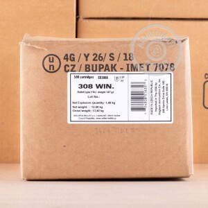 Photograph showing detail of 308 WIN SELLIER & BELLOT 147 GRAIN FMJ (500 ROUNDS)