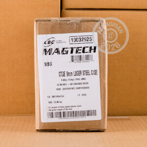 Image of the 9MM MAGTECH STEEL 124 GRAIN FMJ (50 ROUNDS) *STEEL CASES* available at AmmoMan.com.