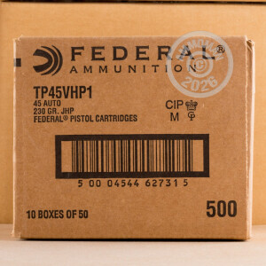 Image of .45 Automatic ammo by Federal that's ideal for home protection, Subsonic, training at the range.