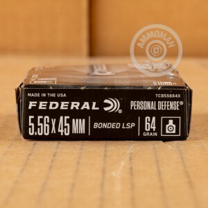 Image of Federal 5.56x45mm rifle ammunition.