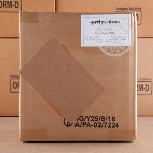 A photo of a box of Prvi Partizan ammo in 5.56x45mm.