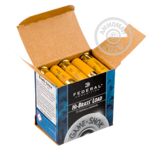 Photograph showing detail of 20 GAUGE FEDERAL GAME LOAD UPLAND HI-BRASS 2-3/4" 1 OZ. #7.5 SHOT (250 ROUNDS)