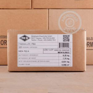 Image of Magtech 308 / 7.62x51 rifle ammunition.