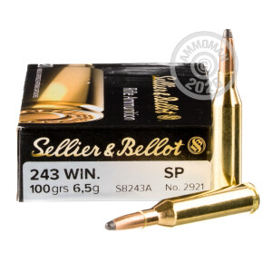 Image of 243 WIN SELLIER & BELLOT 100 GRAIN SOFT POINT (20 ROUNDS)