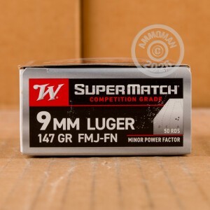 Image of 9MM WINCHESTER SUPER MATCH MINOR POWER FACTOR 147 GRAIN FMJ FN (500 ROUNDS)