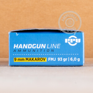 A photo of a box of Prvi Partizan ammo in 9x18 Makarov.