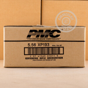 Photo of 5.56x45mm Full Metal Jacket Boat Tail (FMJ-BT) ammo by PMC for sale.