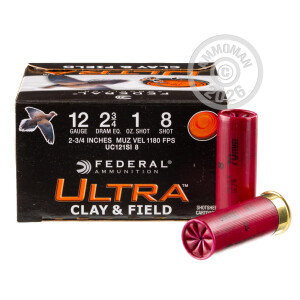 Great ammo for shooting clays, target shooting, upland bird hunting, these Federal rounds are for sale now at AmmoMan.com.