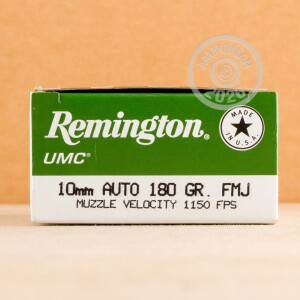 Photograph showing detail of 10MM AUTO REMINGTON UMC 180 GRAIN METAL CASED (500 ROUNDS)