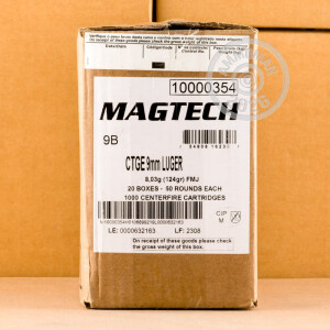 Photo detailing the 9MM LUGER MAGTECH 124 GRAIN FMJ (50 ROUNDS) for sale at AmmoMan.com.
