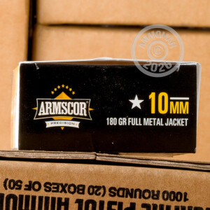 Photo detailing the 10MM AUTO ARMSCOR 180 GRAIN FMJ (50 ROUNDS) for sale at AmmoMan.com.