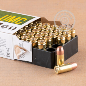 An image of 9mm Luger ammo made by Remington at AmmoMan.com.