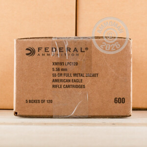 A photo of a box of Federal ammo in 5.56x45mm.