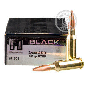 An image of 6mm ARC ammo made by Hornady at AmmoMan.com.