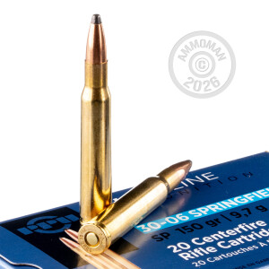 Photograph showing detail of .30-06 SPRINGFIELD PRVI PARTIZAN 150 GRAIN SP (20 ROUNDS)