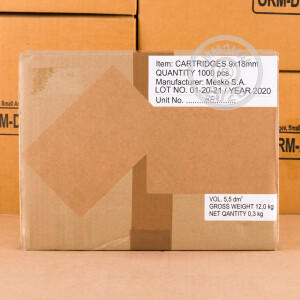 Image of 9x18 Makarov pistol ammunition at AmmoMan.com.