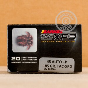 An image of .45 Automatic ammo made by Barnes at AmmoMan.com.