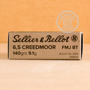 Image of the 6.5 CREEDMOOR SELLIER & BELLOT 140 GRAIN FMJBT (500 ROUNDS) available at AmmoMan.com.