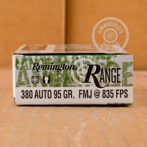 Photo of .380 Auto FMJ ammo by Remington for sale at AmmoMan.com.