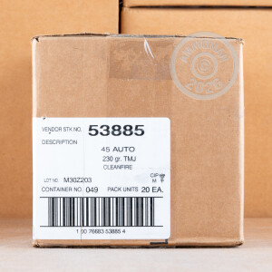 A photo of a box of Speer ammo in .45 Automatic.