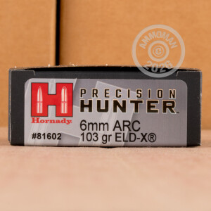 Photo of 6mm ARC ELD-X ammo by Hornady for sale.