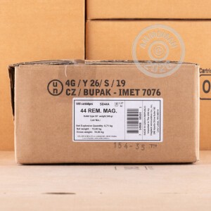 Photo detailing the 44 MAGNUM SELLIER & BELLOT 240 GRAIN SP (600 ROUNDS) for sale at AmmoMan.com.