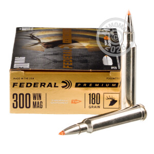 Photo detailing the 300 WIN MAG FEDERAL VITAL-SHOK 180 GRAIN TROPHY BONDED POLYMER TIP (20 ROUNDS) for sale at AmmoMan.com.