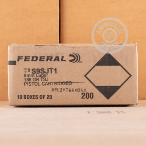An image of 9mm Luger ammo made by Federal at AmmoMan.com.