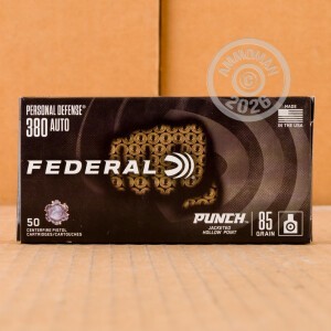 Photograph showing detail of 380 ACP FEDERAL PUNCH 85 GRAIN JHP (500 ROUNDS)
